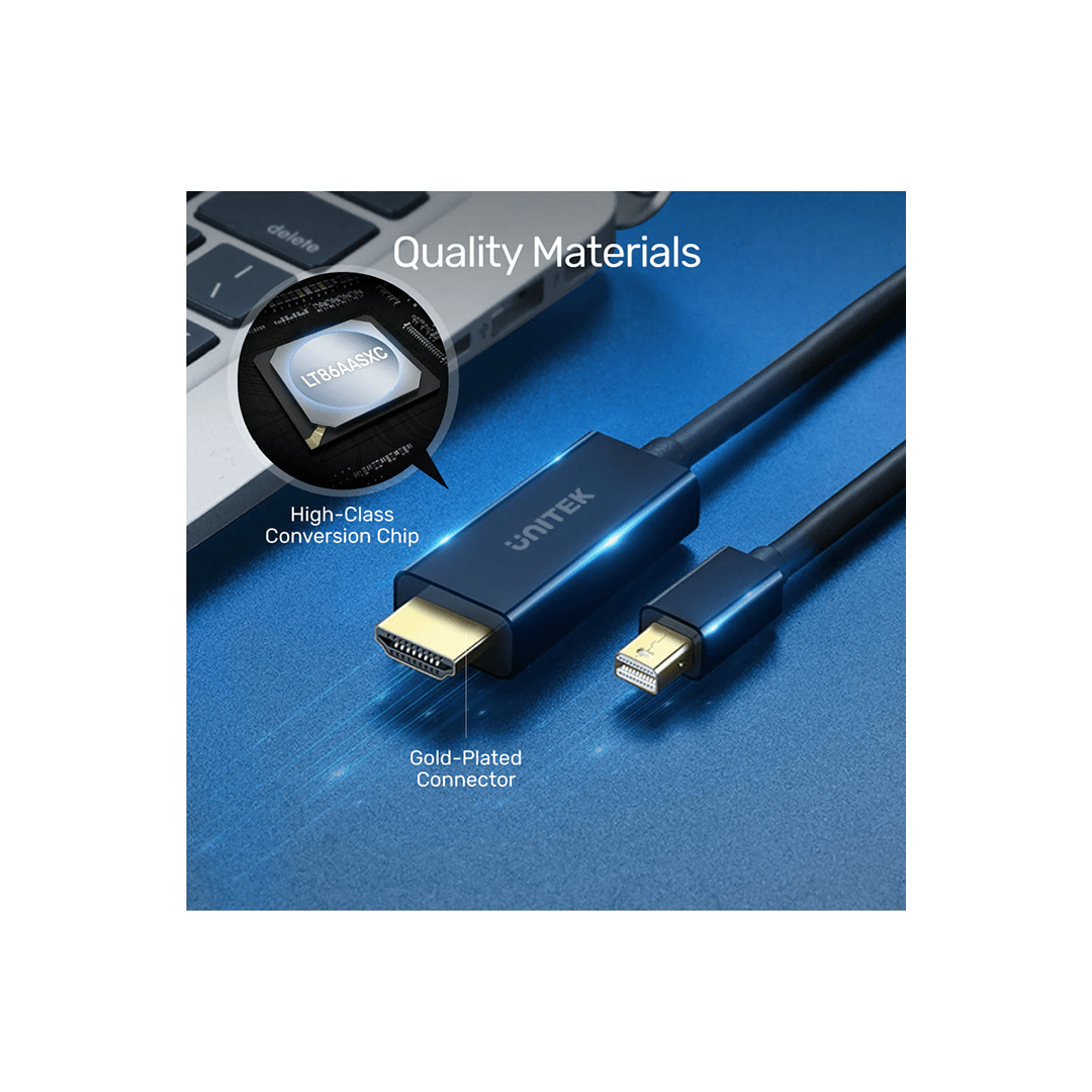 Unitek 4K 30Hz Mini DisplayPort to HDMI 1.4 Cable in Qatar Unitek 4K 30Hz Mini DisplayPort to HDMI 1.4 Cable in Qatar